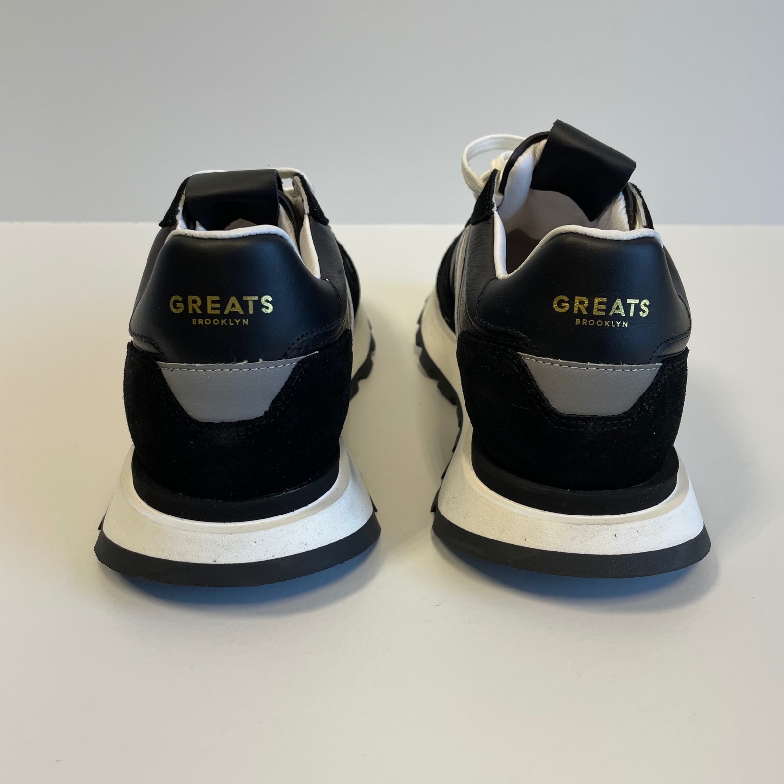 Nwot Greats Greenpoint Runner Womens Black White Leather Suede Sneakers Size 8.5 — image 4 of 7